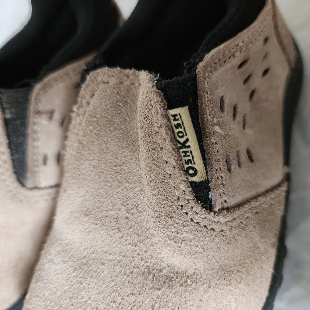 Osk Kosh B'gosh Samuel Infant Size 5 M Tan Leather Slip On Baby Toddler Shoe EUC